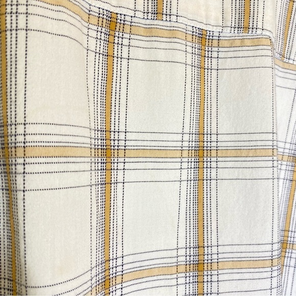 Timberland Big Men's size 3XL Cream Tan Plaid Cotton Casual Button Down Shirt - Picture 4 of 5